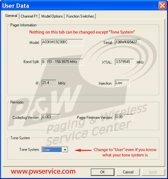 Minitor V pager software